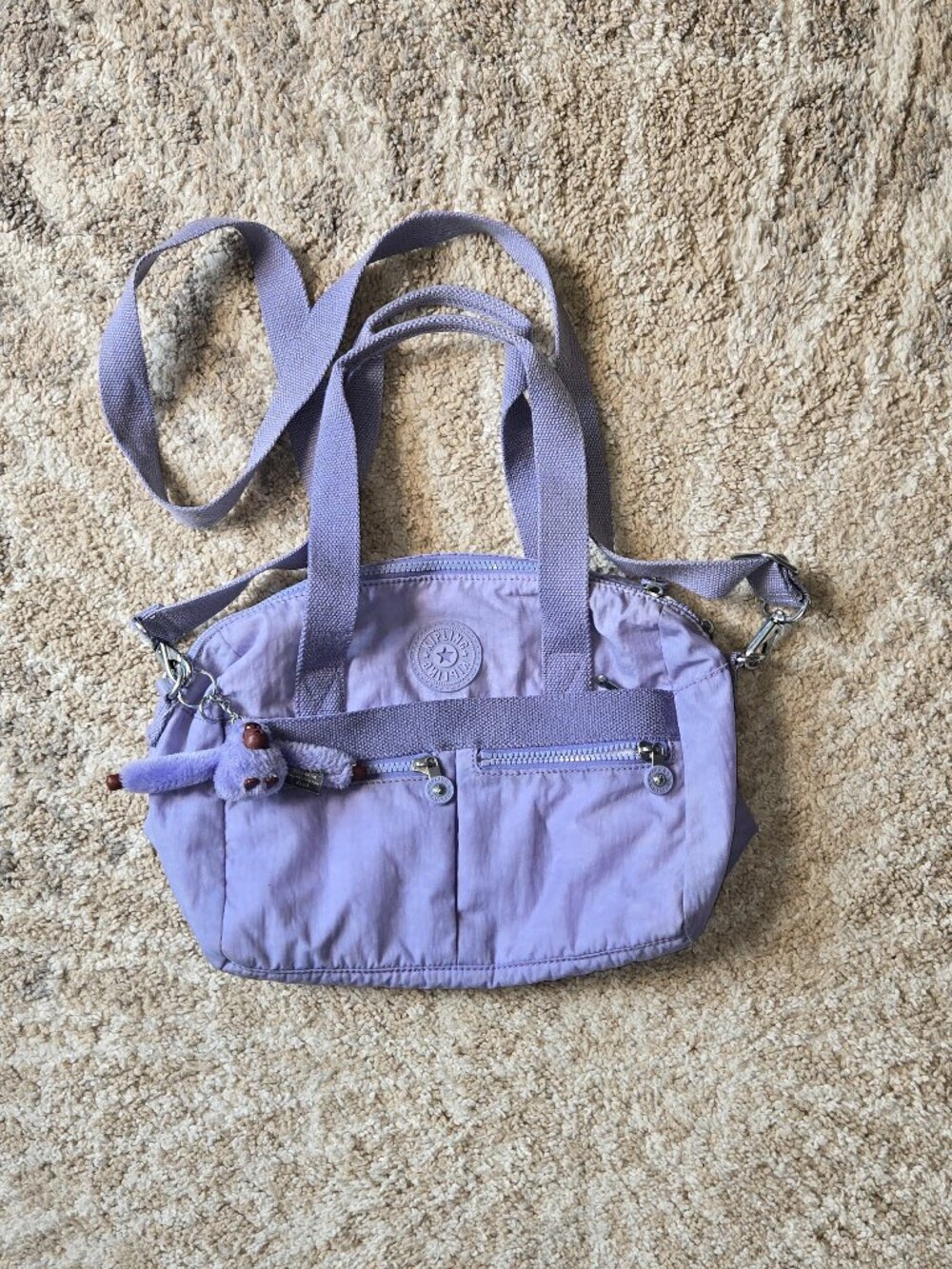 Kipling Charlene Shoulder Bag in Lavender with Cleo
